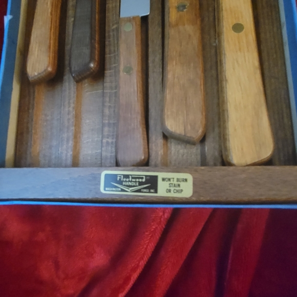 Vintage Forgecraft Wooden Knife Set With Meat Fork - Picture 4 of 8